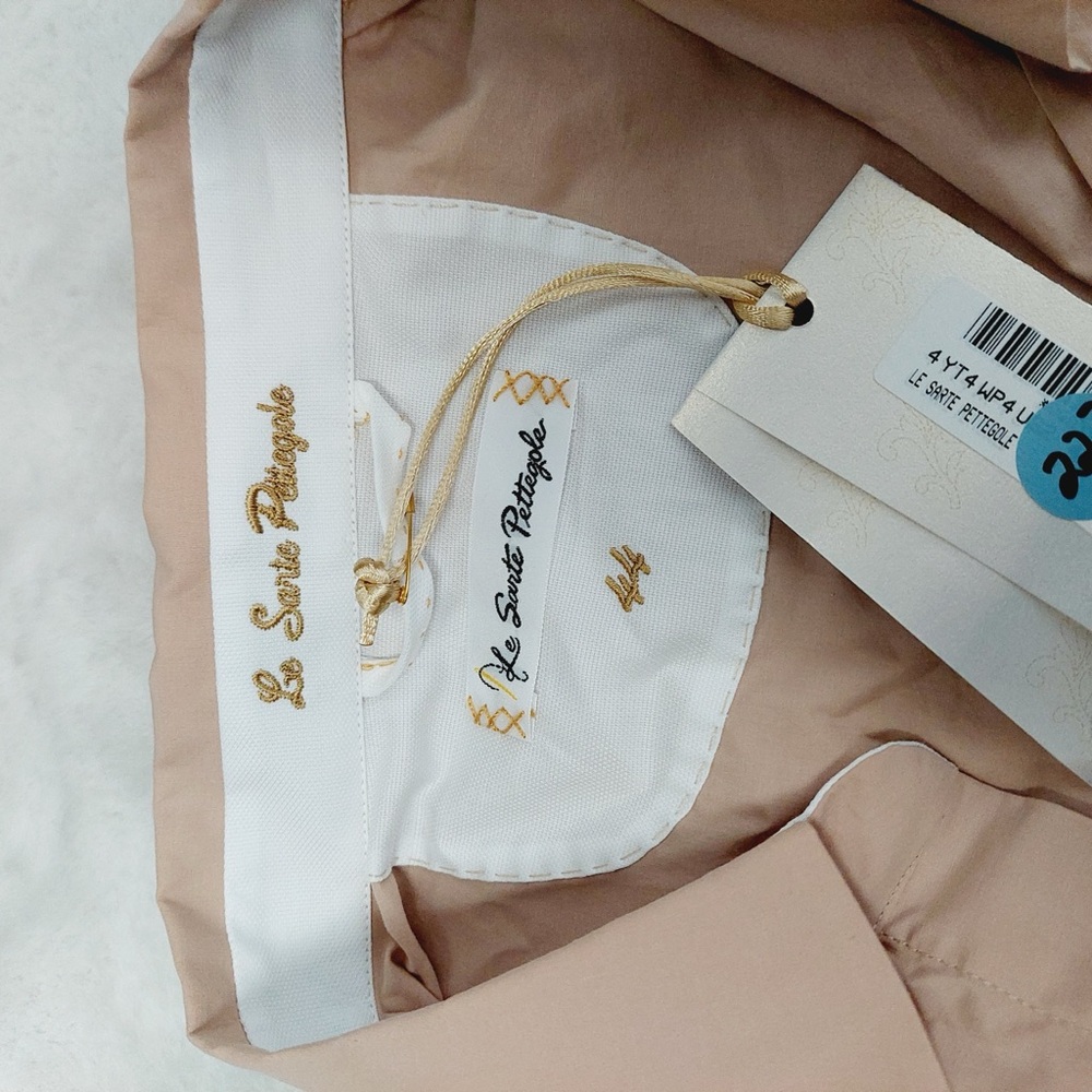 NEW Le Sarte Pettegole Tan Button Pleated Waist Long Sleeve Midi Dress P3975 - Picture 6 of 8